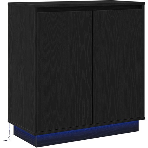 vidaXL Stranski stol s LED - Črn hrast, 71x34,5x75 cm, Inženirski les Cene