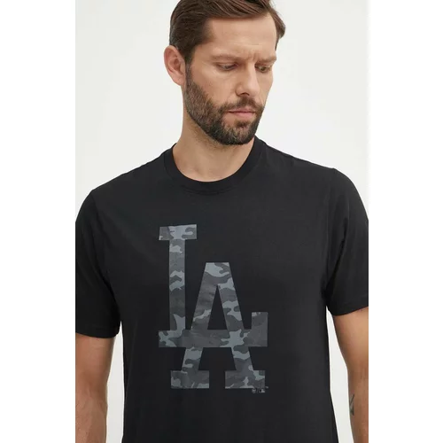 47 Brand Pamučna majica MLB Los Angeles Dodgers za muškarce, boja: crna, s tiskom, BB012TEMECH608510JK