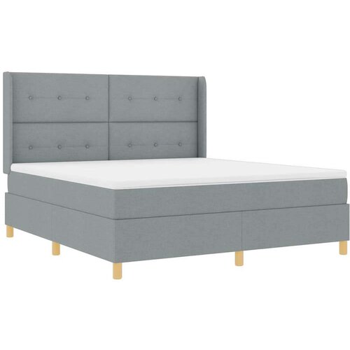 Box spring krevet Svijetlo siva 180 x 200 cm tkanina Slike