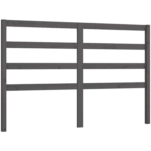  Uzglavlje za krevet sivo 126 x 4 x 100 cm od masivne borovine Slike