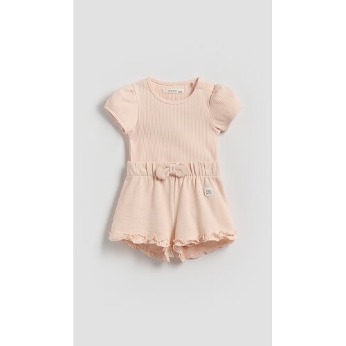 Reserved BABIES` BODY SUIT & SHORTS - pastelnoružičasto Cene