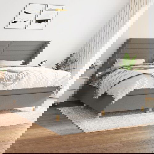  The Living Store Box spring postelja z vzmetnico temno siva 160x200 cm blago - Box Spring Postelja, (21450136) Slike