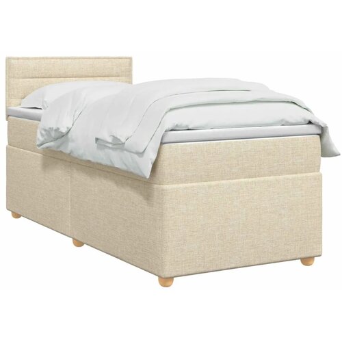  Boxspring krevet s madracem Krem 90 x 190 cm Tkanina - Krem 90 x 190 cm Dizajn linija Slike