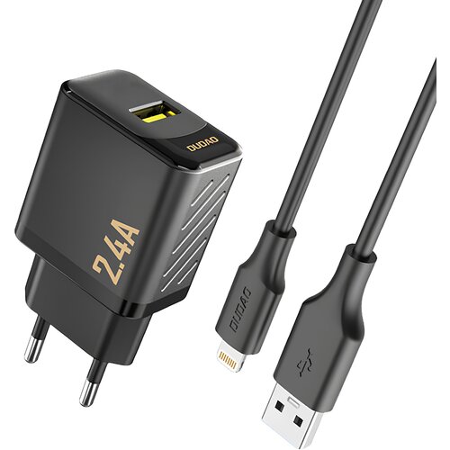  Polnilec Dudao A23LEU 12W USB - A z Lightning kablom - Črna KP41387 Cene