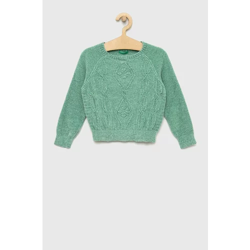 United Colors Of Benetton Otroški pulover turkizna barva