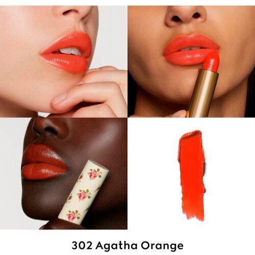 Gucci Beauty Rouge &amp;agrave; L&amp;egrave;vres Voile sjajilo za usne nijansa 302 Agatha Orange 3.5 g Slike