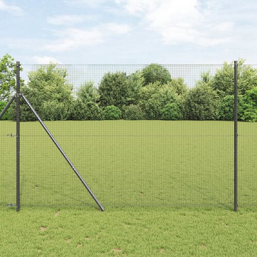 vidaXL varjena žična ograja s 13 stebri siva 1.4x50 m jeklo Cene