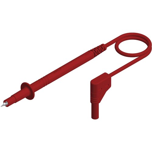 SKS Hirschmann 4 mm safety test lead\, test probe/angled plug\, 100 cm, (20423245) Cene