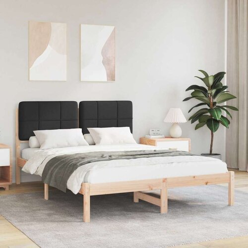  Posteljni okvir z oblazinjenim vzglavjem Črna 150 x 200 cm, (5000101710) Cene