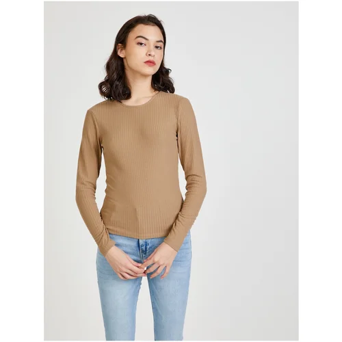 Only Women's Ribbed T-Shirt with Neckline Nella - Women