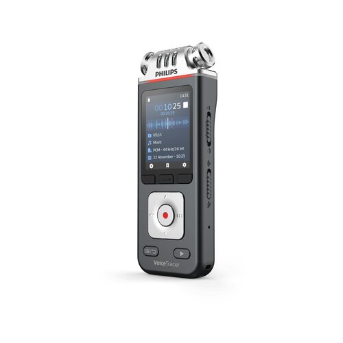 Philips Voice Tracer DVT7110/00 diktafon Memorijska kartica Antracit, Krom Slike