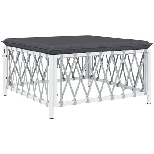 Maison Chic Vrtni stolček - Vrtni stoli za noge z blazino bela tkanina JS1001, (21878294) Slike