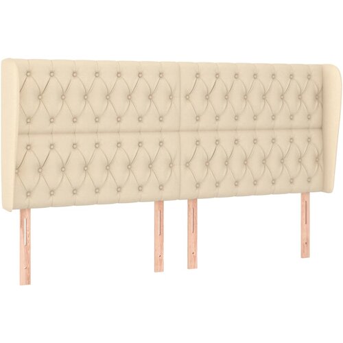 Maison Chic vzglavna omarica - nočna omarica - posteljna omarica z u&amp;scaron;esi krem 203x23x118/128 cm blago, (21710769) Slike