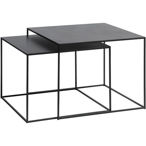 Unique Furniture Črne kovinske mizice v kompletu 2 ks 65x65 cm Pebble – Cene