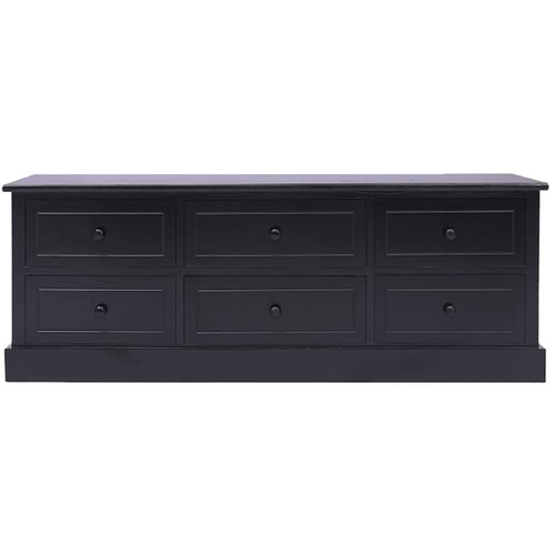 Maison Chic TV omarica - TV enota - Televizijska omarica črna 108x30x40 cm trden les pavlovnije, (21699574) Slike