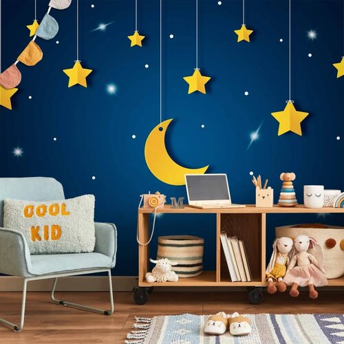  Foto tapeta - Skyline - night sky landscape with stars and moon for children 450x315 Premium Cijene
