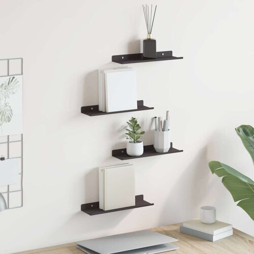  Polica na zidu s policom Zidne 4 pcs Crna 30 x 9 x 2 5 cm - Crna 30 x 9 cm 4 Cijene