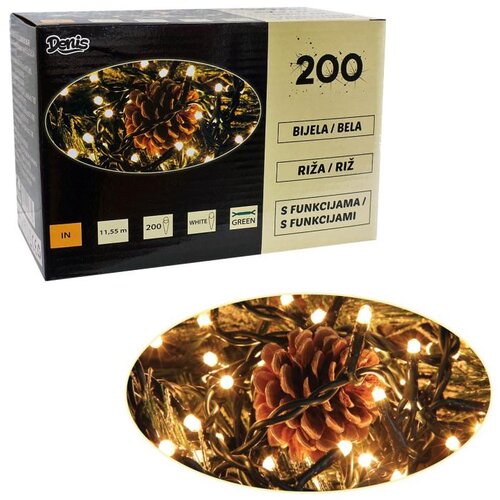  200 Lampica RIŽA bela-8 funkcija Cene