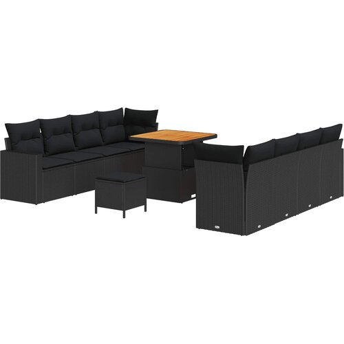  Sjedeća garnitura za vrt 12 kom. 12-Broj sjedala Crna poliratan 80 x 80 x 71 cm Slike
