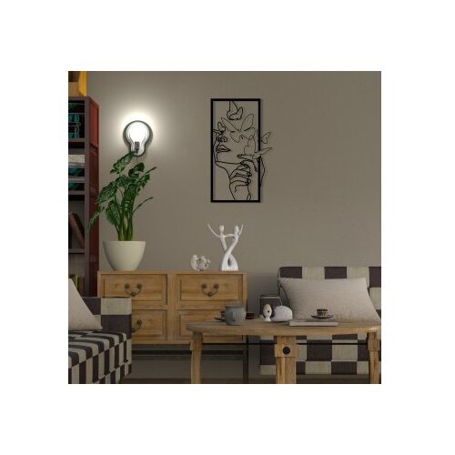 Wallxpert Butterfly Face Female Black Decorative Metal Wall Accessory Slike