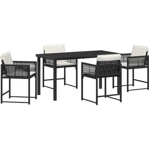 VidaXL Vrtni set za objed 5 pcs Crna poliratan Slike