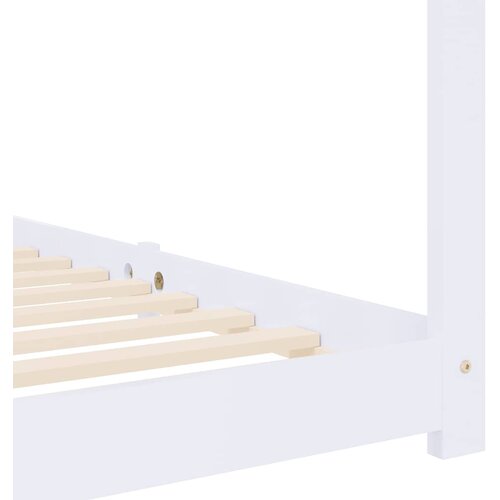  Okvir za dječji krevet od masivne borovine bijeli 70 x 140 cm Slike