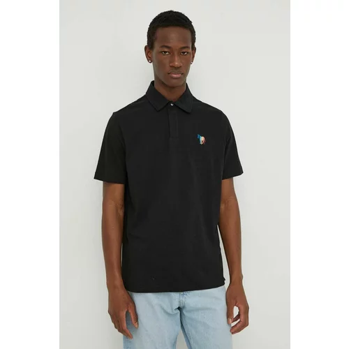 PS Paul Smith Polo majica s dodatkom lana boja: crna, s aplikacijom