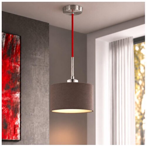 Eglo LED luster na sajli TUNJA 1xE27/60W/230V &amp;Oslash; 20 cm braon/crvena Slike