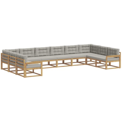 vidaXL Zunanja garnitura za sedenje 10 pcs Bela in svetlo siva, (5000281407) Cene