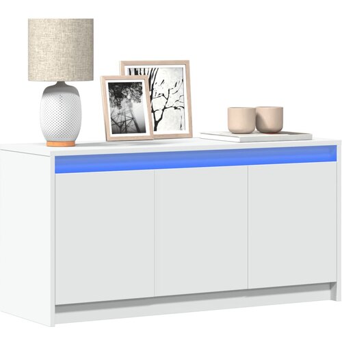 Furnova TV omarica z LED bela 100x34x50 cm inženirski les, (21922692) Slike