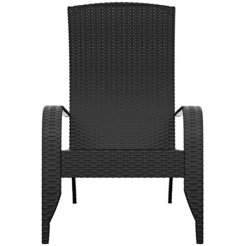 VidaXL Vrtna stolica Adirondack od poliratana crna Slike