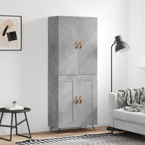 The Living Store Visoka komoda betonsko siva 69,5x34x180 cm inženirski les - Visoka Omara, (21431015) Slike