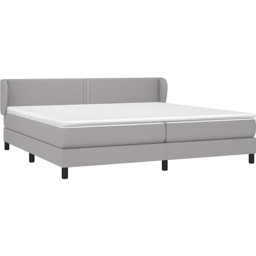  Krevet s oprugama i madracem svjetlosivi 200 x 200cm od tkanine Slike