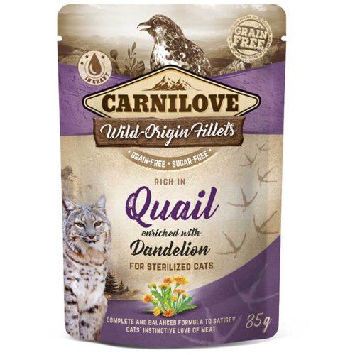 Carnilove cat wmm adult sterilised - prepelica &amp;amp; regrat, 85 g 85 g Slike