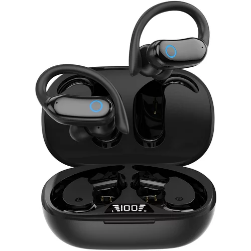 INF Brezžične športne slušalke z ušesnimi držali IPX7 vodotesne Black, (21251133)