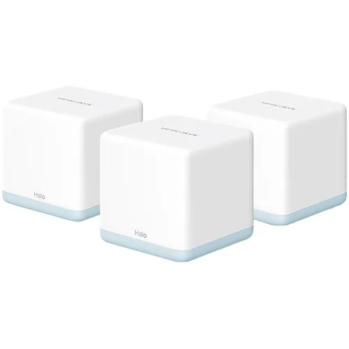 Mercusys Halo H30G(3-pack) AC1300 Whole Home Mesh Wi-Fi System, 400 Mbps at 2.4 GHz + 867 Mbps at 5 GHz, 2× Internal Antennas, 2× Gigabit Ports per Unit (WAN/LAN auto-sensing), APP, Router/AP Mode, One Unified Network, up to 100 devices