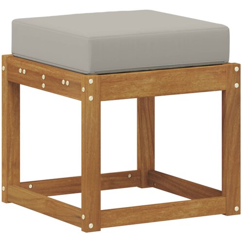 VidaXL Stolček klop z blazino Naravna in svetlo siva 43 x 43 x 37 cm, (5000271895) Slike