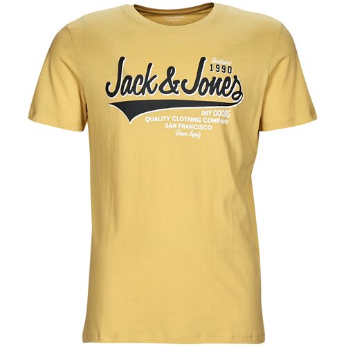 Jack &amp;amp; Jones Majice s kratkimi rokavi JJELOGO TEE SS O-NECK Rumena Slike