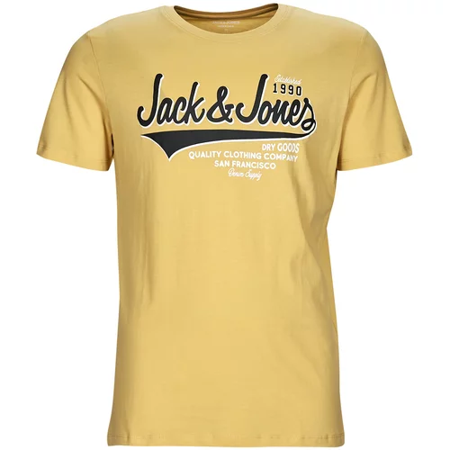 Jack & Jones Majice s kratkimi rokavi JJELOGO TEE SS O-NECK Rumena