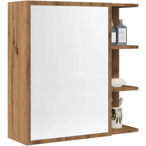 vidaXL Kopalniška omarica z ogledalom artisan hrast 62,5x20,5x64cm les Cene
