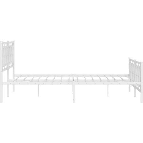  Metalni okvir kreveta uzglavlje i podnožje bijeli 180x200 cm Slike