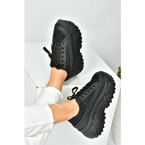 Fox Shoes Black Thick Soled Casual Sneakers. Slike