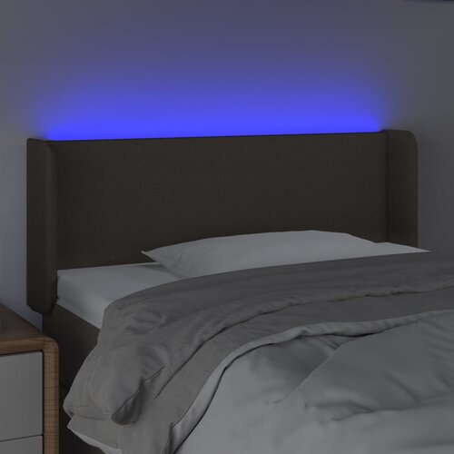  LED uzglavlje smeđesivo 103x16x78/88 cm od tkanine Slike