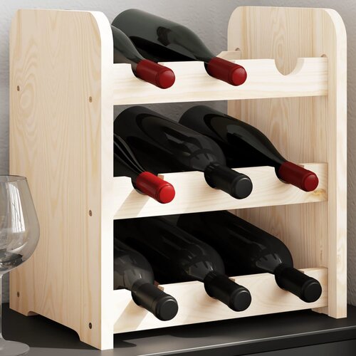 vidaXL Stojalo za vino 33x25x37 cm trdna borovina Cene