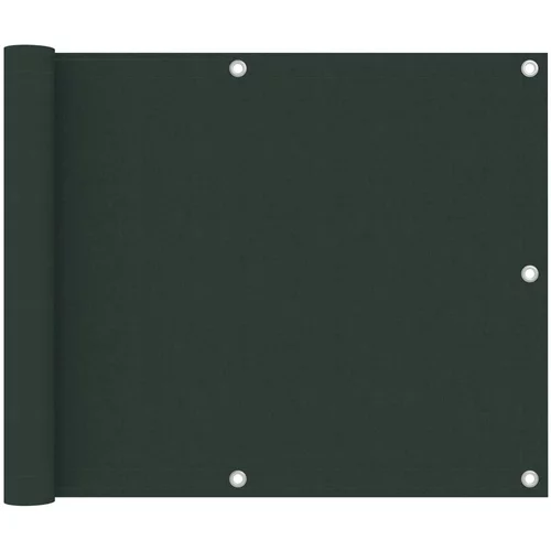 vidaXL Balkonsko platno temno zeleno 75x300 cm oksford blago, (20610622)