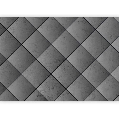  Foto tapeta - Grey symmetry - geometric pattern in concrete pattern with black joints 200x140 Vodootporna Slike