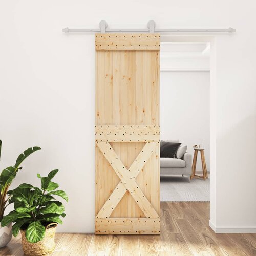 Furnova Drsna vrata s kompletom vodil 70x210 cm trdna borovina, (21944667) Cene
