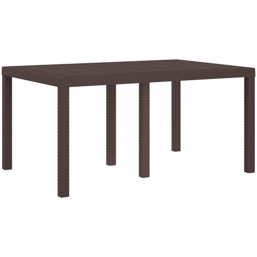  Vrtni set za objed 5 kom. Smeđa i sivosmeđa PP 150 cm Slike