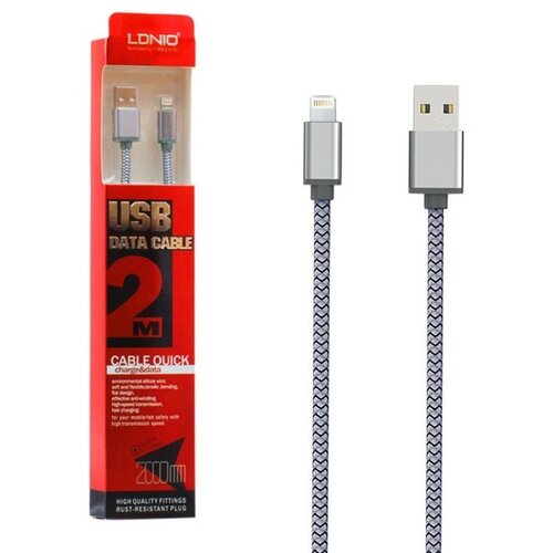  USB data quick&charge LDNIO LS17 2000mm micro silver Cene