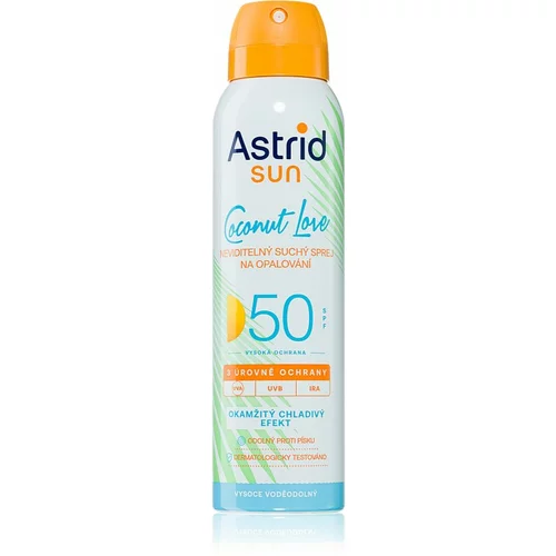 Astrid Sun Coconut Love rashlađujući nevidljivi sprej za sunčanje SPF 50 s visokom UV zaštitom 150 ml